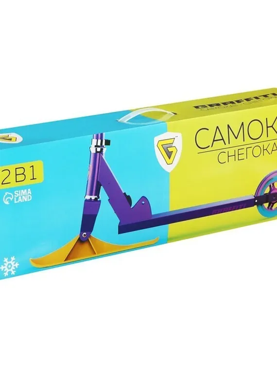 Самокат-снегокат зимний 2 в 1 Super Rider, цвет красный