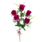 Цветы искусственные 30см «Розы» 5 цветков сиреневые