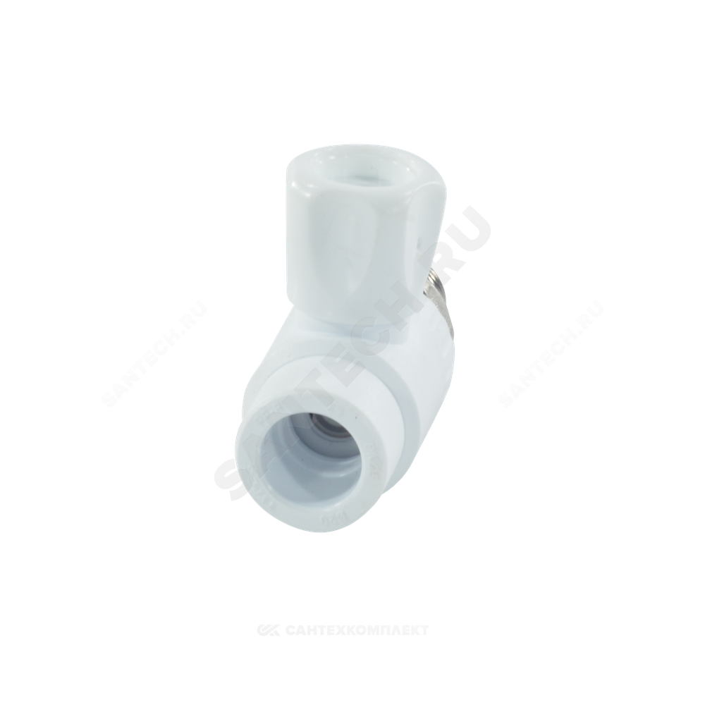 Кран шаровой PP-R белый Дн 20х1/2" НР прямой для радиатора RTP (РосТурПласт) 27853
