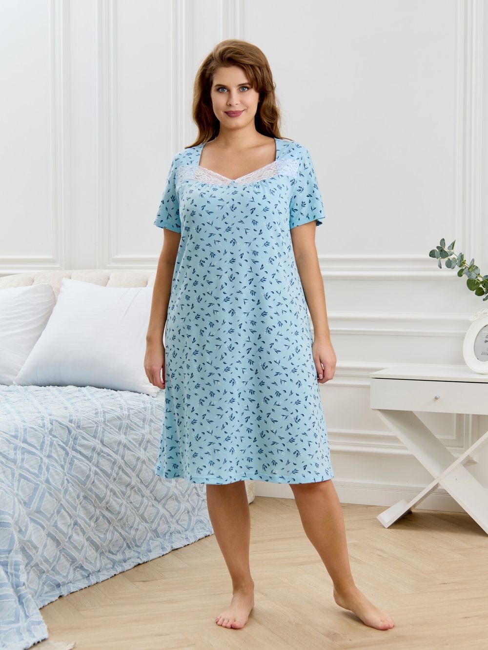 Ночная сорочка Мадера-1 Виотекс ГОЛУБОЙ