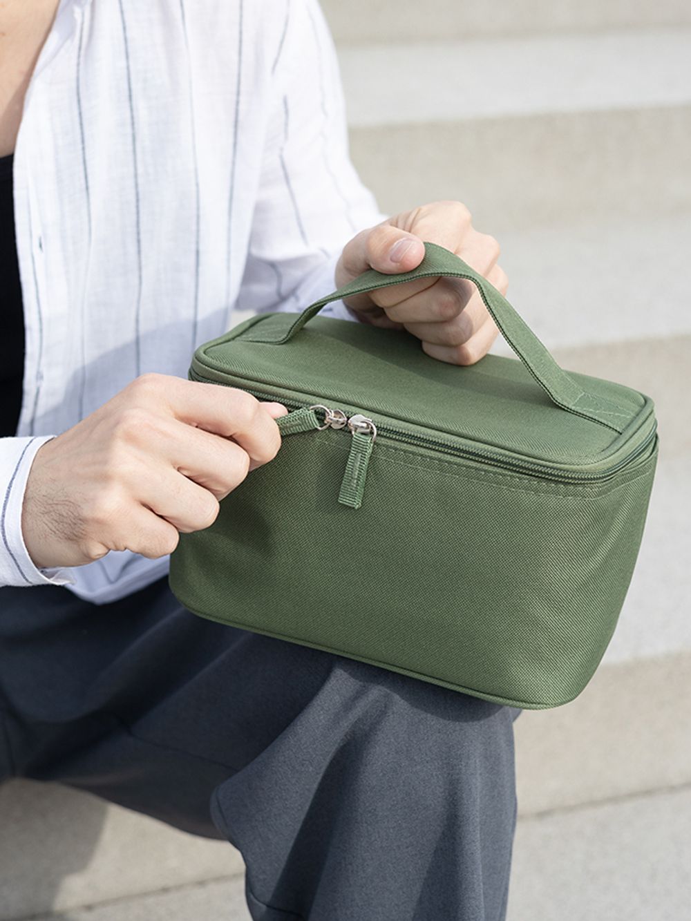 Термосумка для ланч-бокса/косметики/лекарств Smart Picnic, S, темно-зеленая