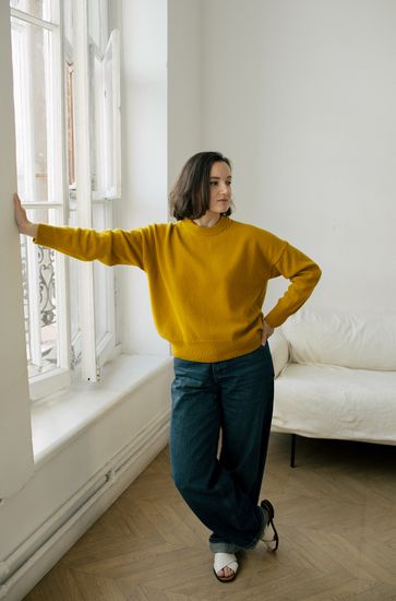 Джемпер Л.Т., 100% шерсть ягнёнка, цвет оливковый.