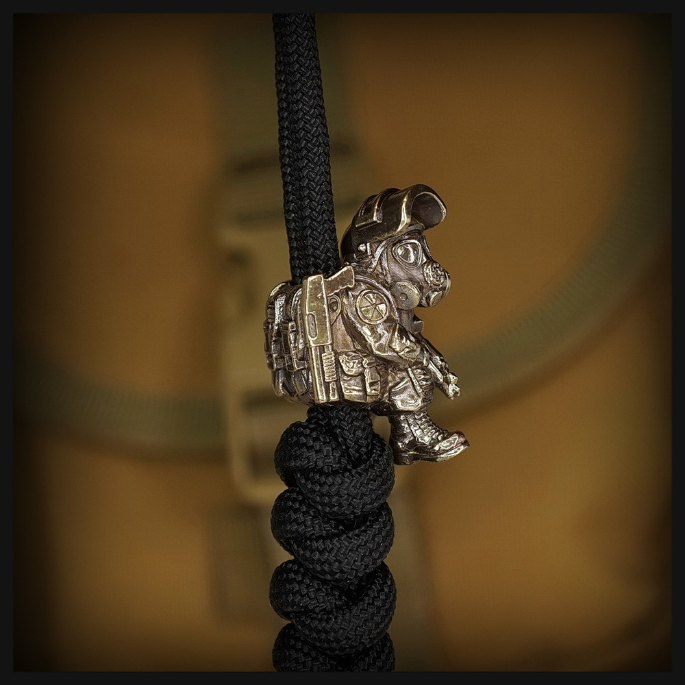 Бусина "Сталкер.Метро" для темляков или браслетов , латунь