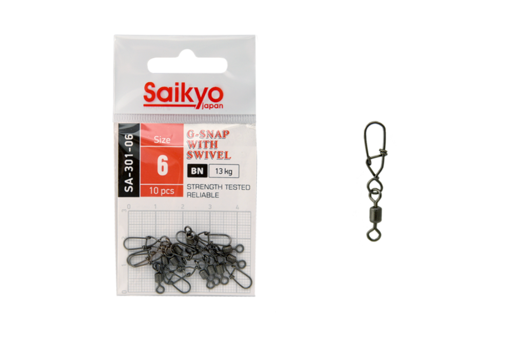 Вертлюг с застежкой Saikyo SA-301-06 - 10 шт