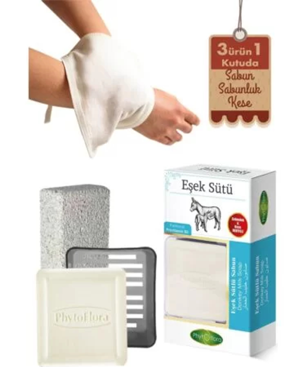 Мыло с экстрактом ослиного молока с тур. мочалкой, PhytOflora, 125гр