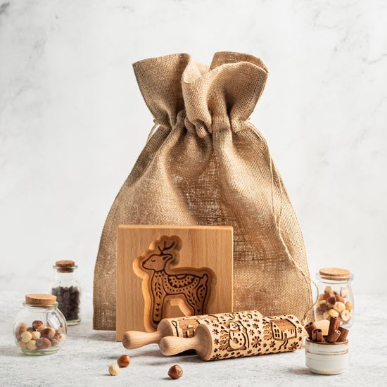 Мешочек джутовый с завязками 30х40см