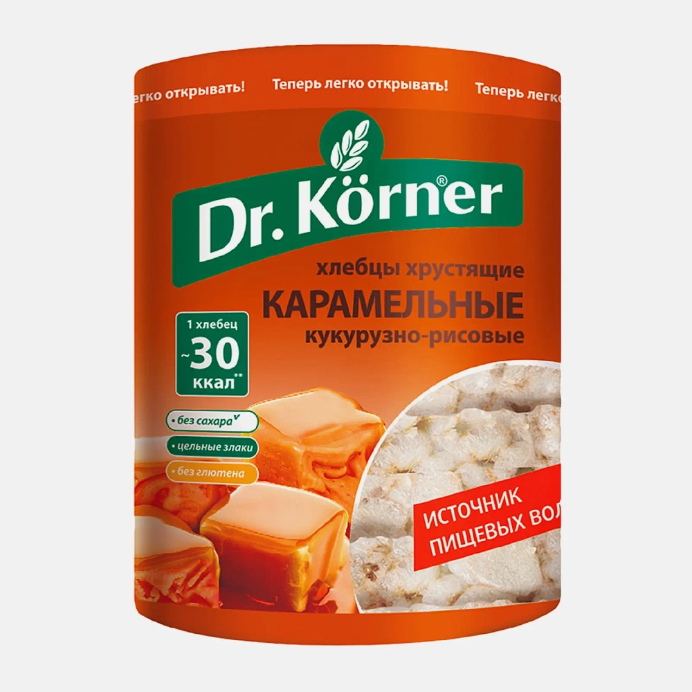 Хлебцы Кукурузно-рисовые Карамельные без глютена Dr.Korner 90г