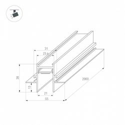 Трек встраиваемый Arlight MAG-25 033460