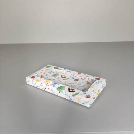 Коробка для плитки шоколада с окном "Новогодняя" 16,5х8,5х1,5 см