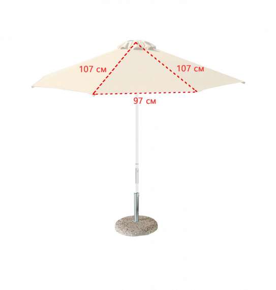 Зонт пляжный профессиональный Kiwi Clips, Ø250 см, серебристый, бирюзовый