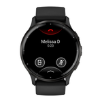 Спортивные часы Garmin Venu 3, 45 мм, чёрный силиконовый ремешок Безель из нержавеющей стали сланцевого цвета, корпус чёрного цвета, AMOLED-дисплей со стеклом Gorilla Glass. Ремешок с классической застёжкой — на запястье обхватом 135–200 мм