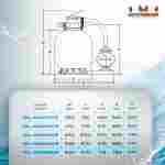 Песочный фильтр для бассейна до 128 м³ с насосом ESP1.2HP, до 133 кг песка, 16,0 м³/ч, WL-ADG650E