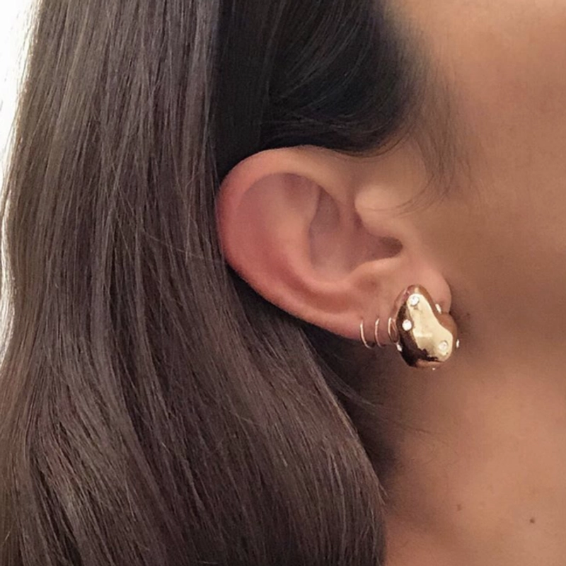 Серьги-пусеты Ядро – Золото