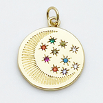 Подвеска Месяц, цвет золото, фианиты, размер 20*17 мм, цена за 1 шт