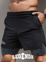 Шорты двойные тренировочные LEGENDA Варяги черный