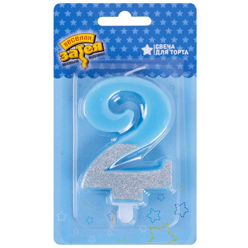Свечи-цифры с глиттером 7,5 см