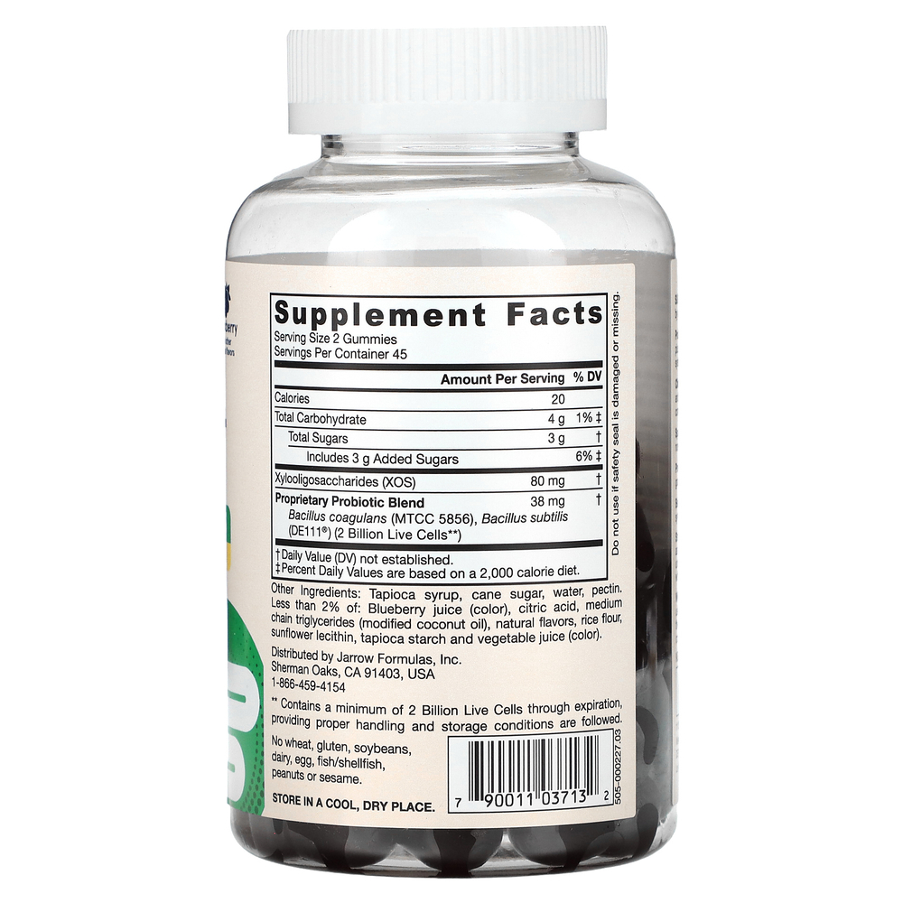 Jarrow Formulas, пробиотик и пребиотик, ежевика, 2 млрд КОЕ, 90 жевательных мармеладок