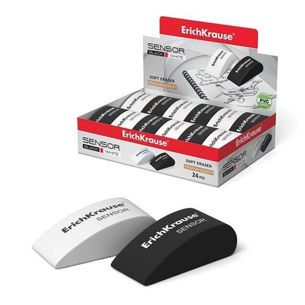 Ластик ErichKrause SENSOR BLACK&WHITE 50х19х23 мм