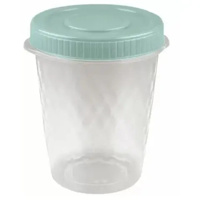 Банка с завинчивающейся крышкой Кристалл 1,1 л бежевый/зеленый (микс 2)