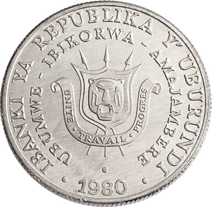 5 франков 1980 Бурунди UNC