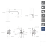 Встраиваемый термостатический смеситель для душа с тропическим и ручным душем BLAUTHERM 948712RK250