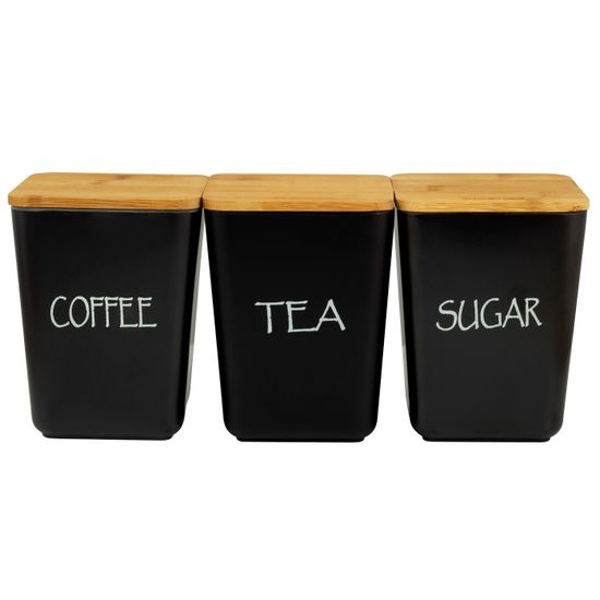 Набор емкостей для сыпучих продуктов 3 шт. Kamille KM 1134B из бамбукового волокна с крышками