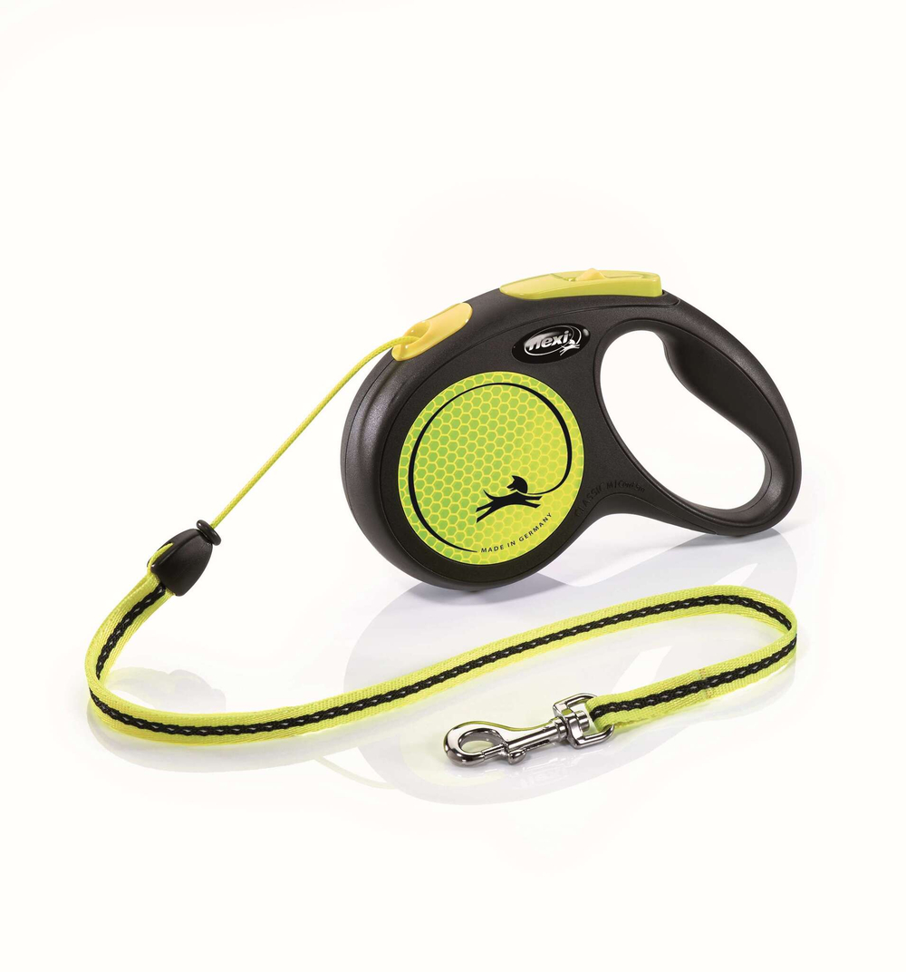 Поводок-рулетка для собак Flexi Neon Safety Plus M