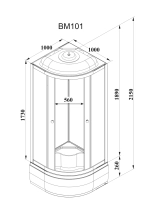 Кабина BM101 душевая PARLY (100х100х215)