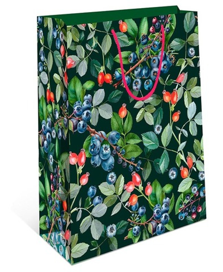 Пакет подар. бумажн. 26*32*12 см, 130гр/м2 Лесные ягоды