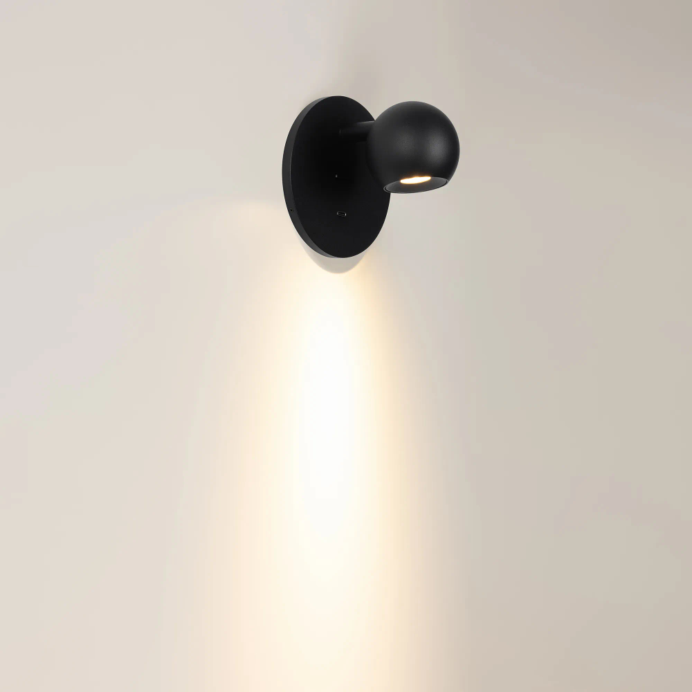 Светильник SP-OTTORI-WALL-CHARGE-6W Warm3000 (BK, 30 deg, 230V, USB-C) (Arlight, IP20 Металл, 3 года) 058480