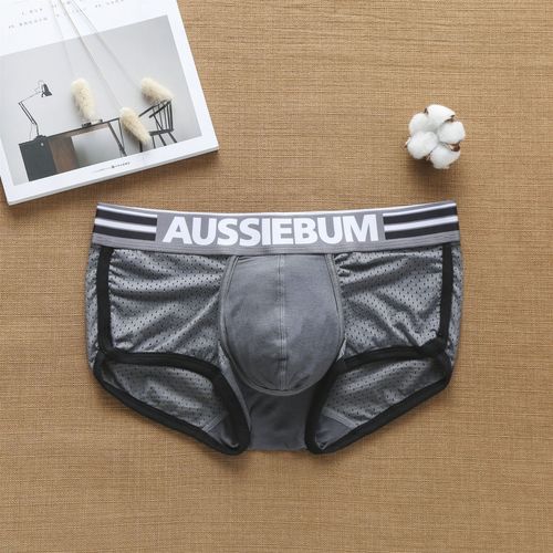 Мужские трусы хипсы серые в сетку AUSSIEBUM