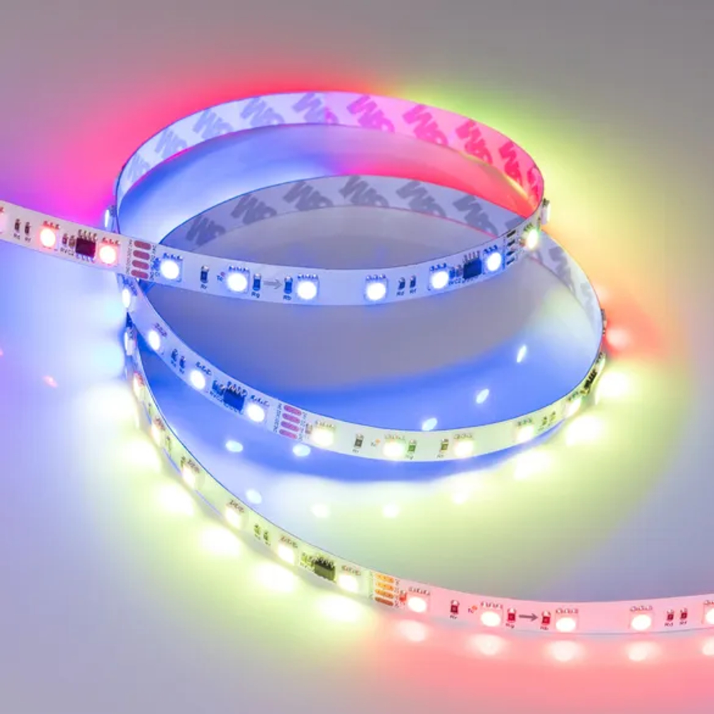 Светодиодная лента DMX-B60-10mm 24V RGB-PX6 (15 W/m, IP20, 5060, 5m) (Arlight, -) 033448