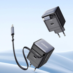 Быстрое зарядное устройство 65W с телескопическим кабелем 70см с разъемом USB-C, Duzzona