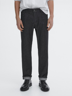 Massimo Dutti Зауженные джинсы из смесового хлопка, черный