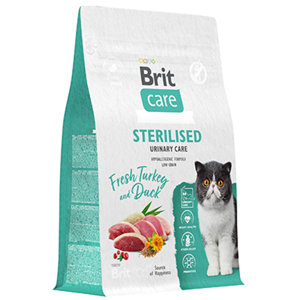 Brit Care Sterilised Urinary Care для стерил.кошек с Индейкой и Уткой