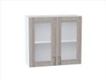 Шкаф верхний с 2-мя остекленными дверцами Лофт