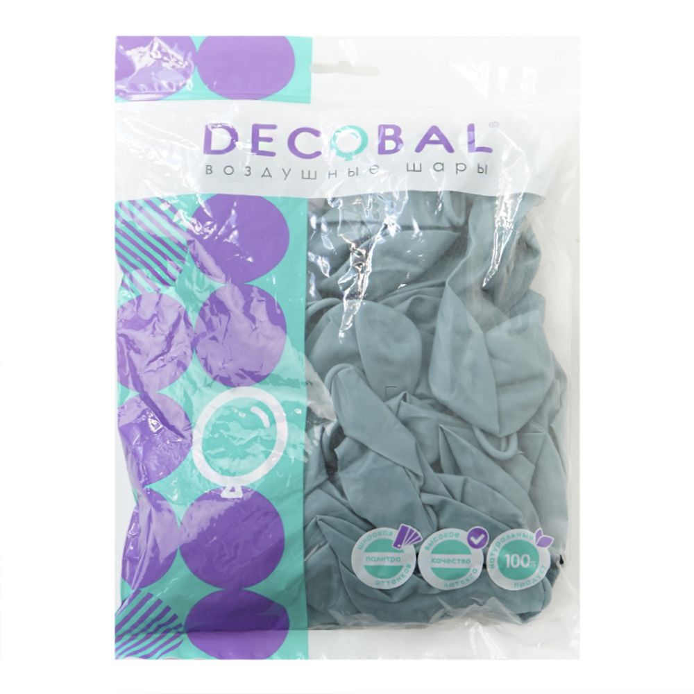 Серо-голубой, Пастель / Storm, латексный шар 50шт.