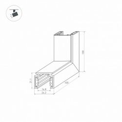 Соединитель угловой внешний для треков накладных Arlight MAG-ORIENT 37326