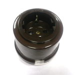 Розетка с заземлением и шторками Коричневая Salvador OP12BR для наружного монтажа / TV