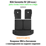 коврики эво в багажник с накладками на сидения для kia sorento iv (20-н.в.) от supervip