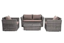 "Капучино Cингл" лаунж-зона из искусственного ротанга, цвет графит