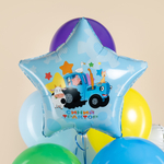 Фольгированный шар-фигура звезда «Синий трактор, С Днем Рождения!», 48 см
