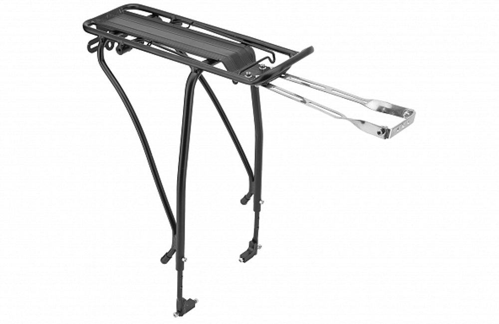 Багажник 24"-28" BLF-H43 STELS регулируемый алюминиевый чёрный под дисковый тормоз