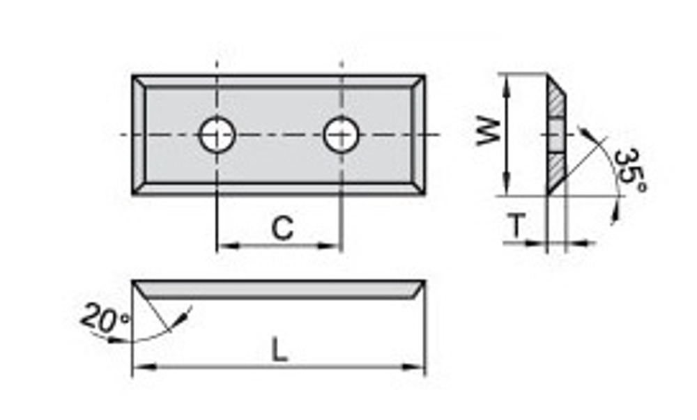 HM нож сменный TIGRA 29,5х12х1,5 T04F-CR