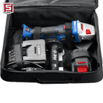 ЗУБР Т7, 20 В, 125 мм, 1 АКБ (4 А·ч), бесщеточная УШМ, сумка, Профессионал (AB-125-41)