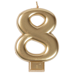 Свечи-цифры Золотые, 8 см