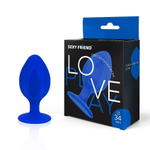 Синяя силиконовая анальная пробка - 7 см.