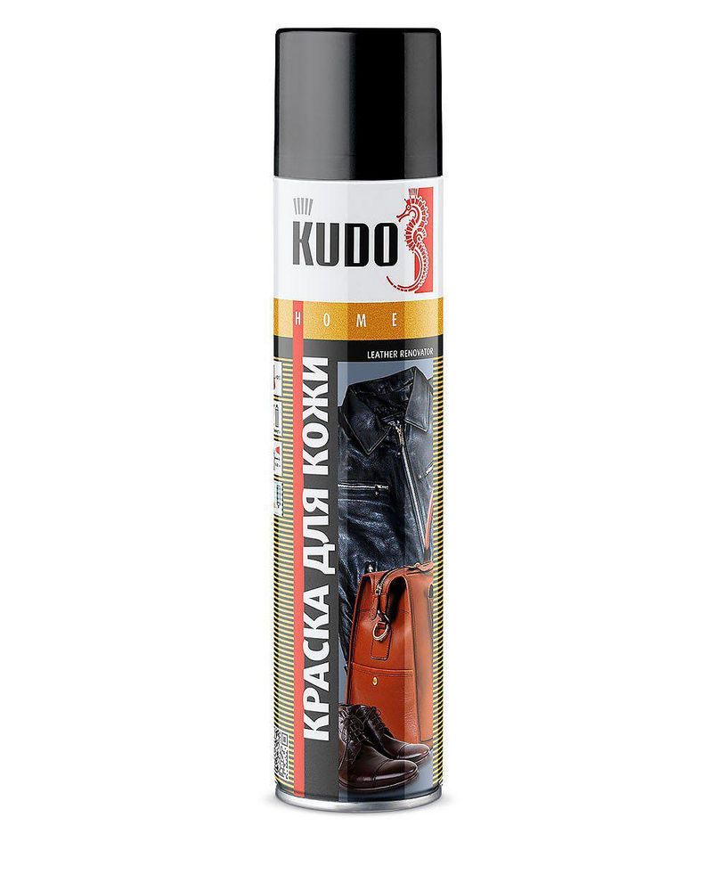 КРАСКА KUDO ДЛЯ ГЛАДКОЙ КОЖИ ЧЕРНАЯ KU-5241 520МЛ