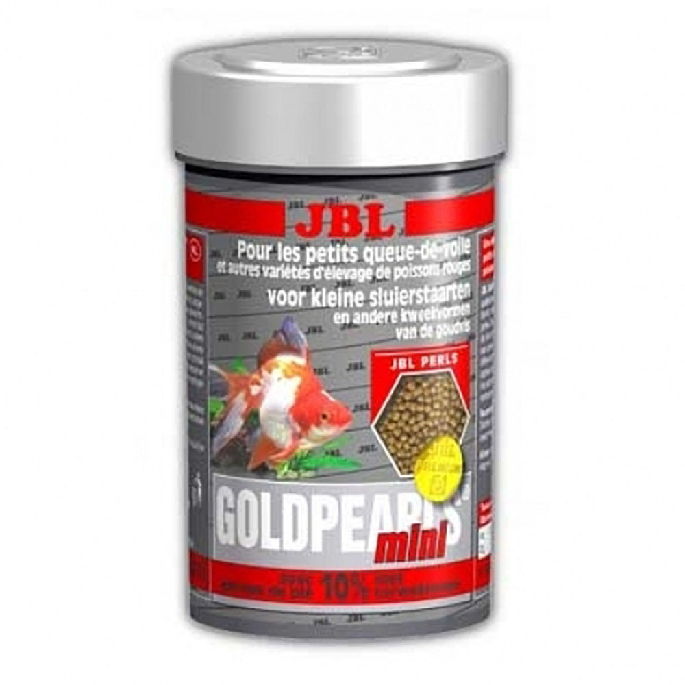 JBL GoldPearls mini 100 мл - основной премиум корм для маленьких золотых рыб (мелкие гранулы)