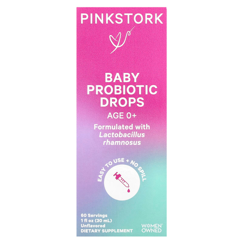 Pink Stork, Детские пробиотические капли, для детей от 0 лет, без добавок, 30 мл (1 жидк. Унция)